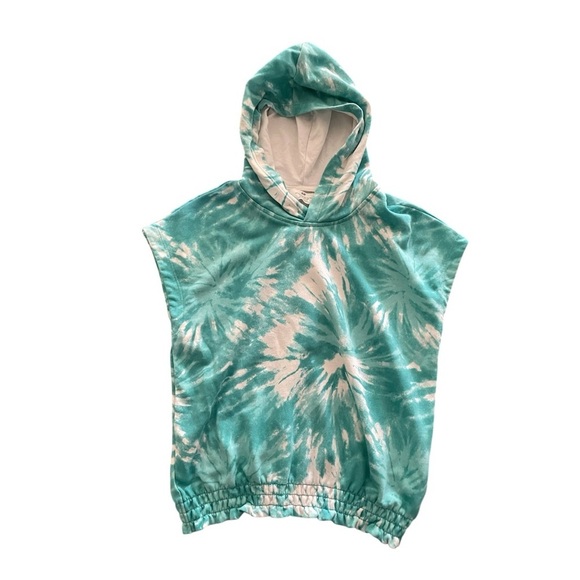 H&M Other - H&M Youth Teal and White Tie-Dye Sleeveless Top with hoodie Size: 8/10